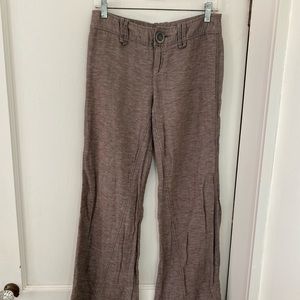 Free People wide leg linen brown pants size 0
